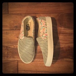 *RARE, Brand New* Slip On Vans Floral and Striped